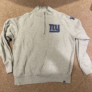 47 BRAND MENS NY GIANTS 1/2 ZIP SWEATSHIRT